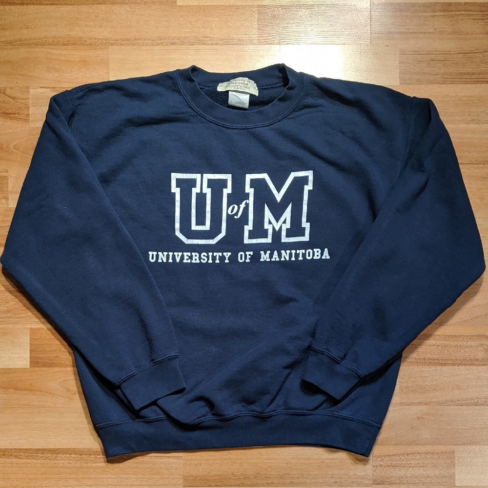 Vintage University Of Manitoba Navy Blue Sweatshirt